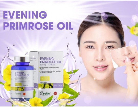 Carelinea evening primrose oil 1000mg – Tinh dầu hoa anh thảo giúp tăng cường sức khỏe da và nội tiết nữ giới