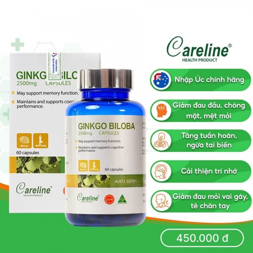 Careline Ginkgo Biloba 2500mg - Cải thiện sức khỏe trí não
