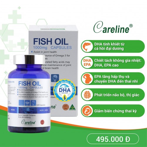 DHA cho bà bầu từ cá hồi đại dương Careline Fish Oil