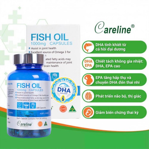 DHA cho bà bầu từ cá hồi đại dương Careline Fish Oil