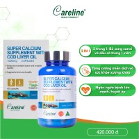 Viên uống canxi bổ sung dầu gan cá Super Calcium Supplement With Cod Liver Oil 1000mg