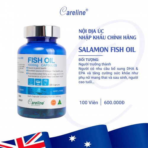Dầu cá hồi đại dương Úc Careline Fish Oil 1000mg