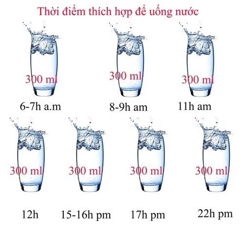 Các thời điểm uống nước trong ngày