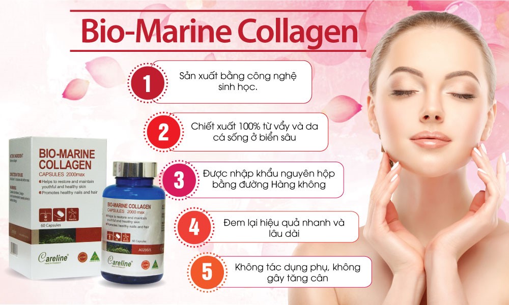 CareLine Bio Marine Collagen mang đến nhiều công dụng vượt trội