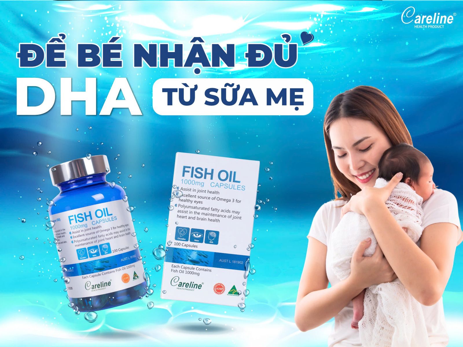 DHA bầu từ cá hồi đại dương Careline