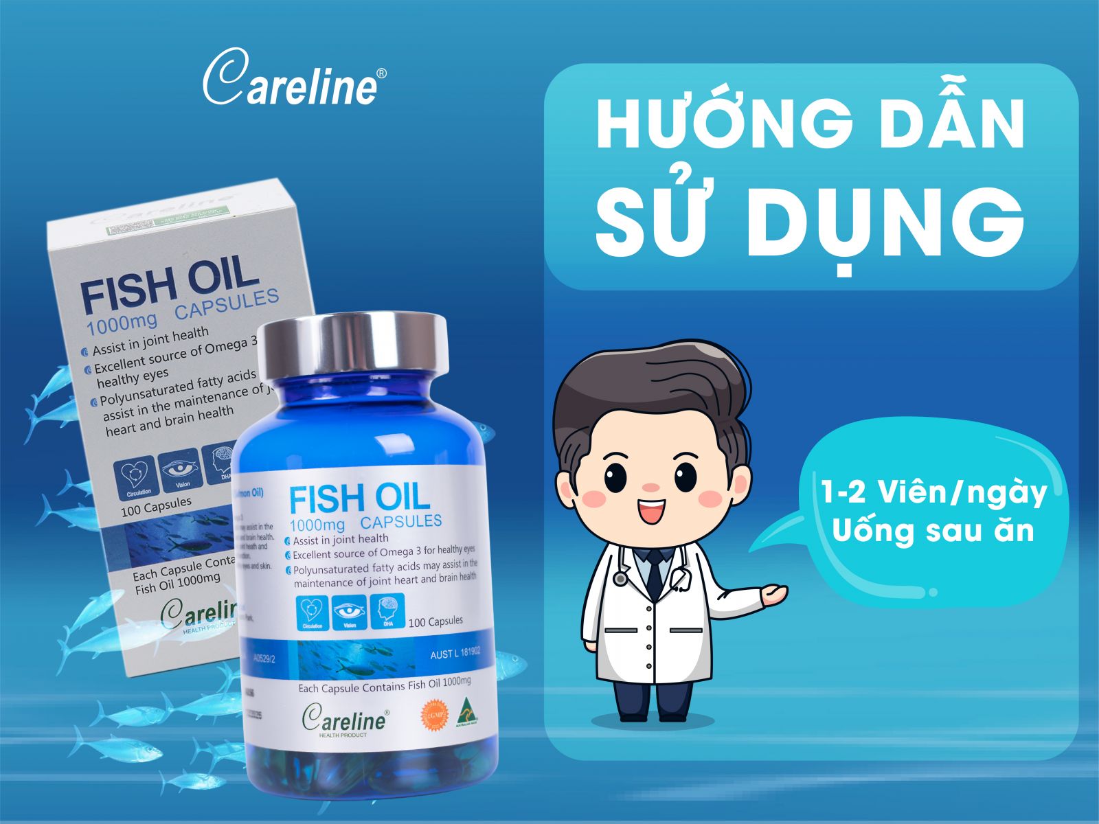 Hướng dẫn sử dụng dầu cá hồi careline 