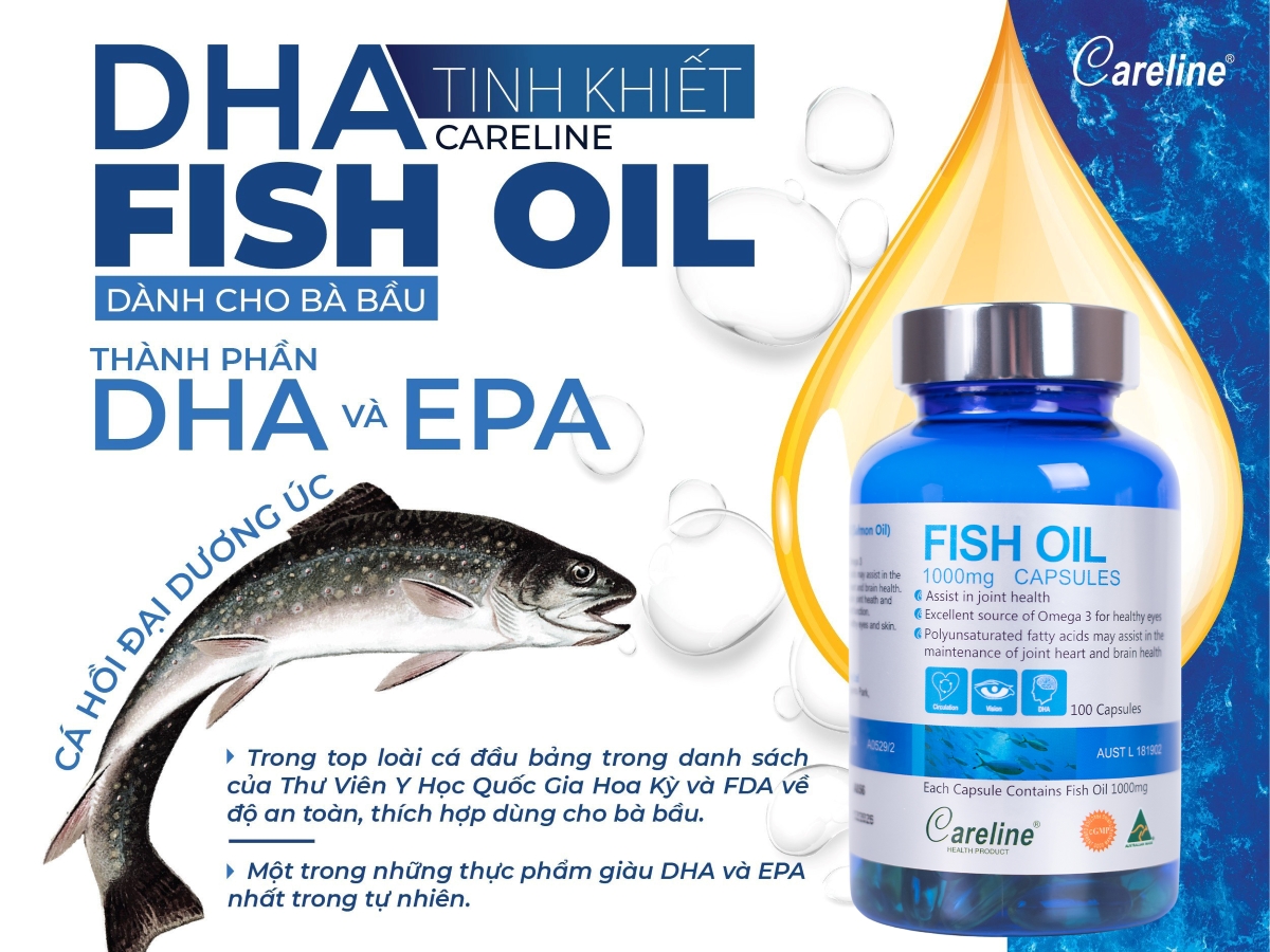 DHA cho bà bầu từ cá hồi Careline Fish Oil