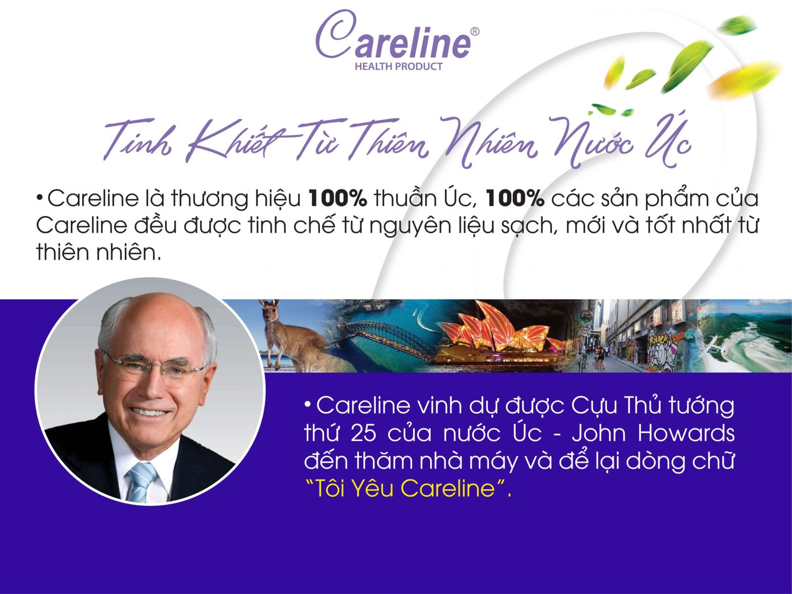 Careline – Thương hiệu được Cựu Thủ tướng Úc John Howards tin tưởng