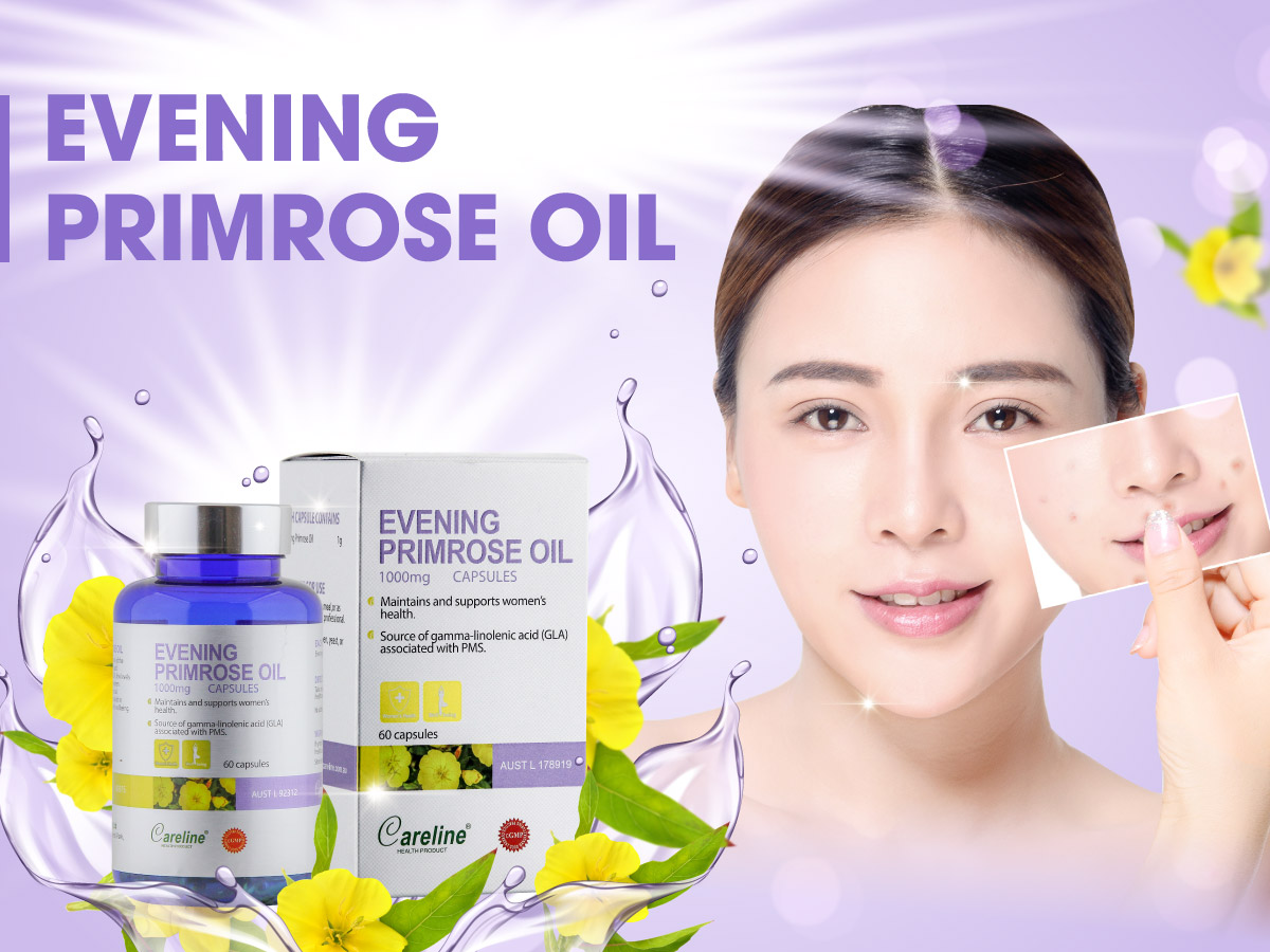 Careline Evening Primrose Oil 1000mg -Tinh dầu hoa anh thảo úc giúp tăng cường sức khỏe da và nội tiết